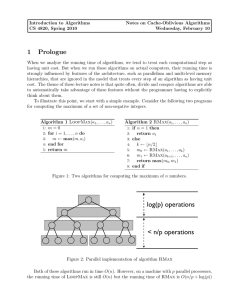 n/p operations log(p) operations