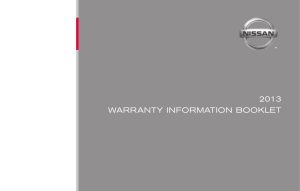 2013 Nissan | Warranty Information Booklet | Nissan USA