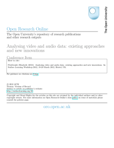 Open Research Online Analysing video and audio data: existing