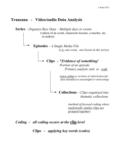 Transana - Video/audio Data Analysis Series