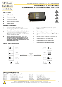 OSD860-DIGITAL 4, 8 CH, VIDEO AUDIO DATA MUX