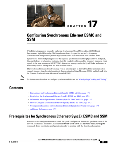 Configuring Synchronous Ethernet ESMC and SSM