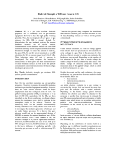 Dielectric Strength of Different Gases in GIS