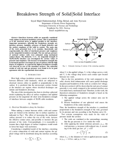 Breakdown Strength of Solid Solid Interface