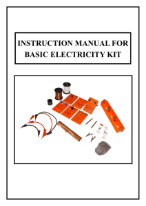 INSTRUCTION MANUAL FOR BASIC ELECTRICITY KIT
