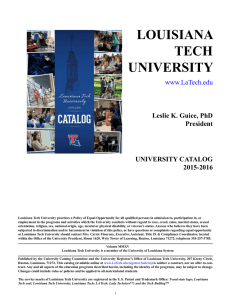 Louisiana Tech University -- University Catalog 2015-2016
