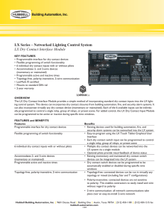 LX Dry Contact Interface Module - Product Data