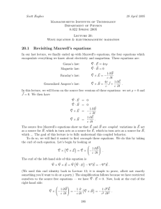 20.1 Revisiting Maxwell`s equations