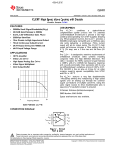 CLC411 High Speed Video Op Amp with Disable