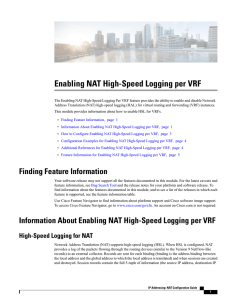 Enabling NAT High-Speed Logging per VRF