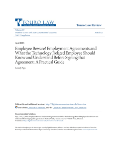 Employee Beware! Employment Agreements and What the