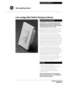 Line-Voltage Wall Switch Occupancy Sensor