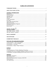 TABLE OF CONTENTS - Simulation Interoperability Standards
