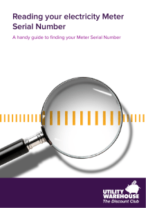 Reading your electricity Meter Serial Number