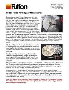 Fulton Pulse Air Flapper Maintenance