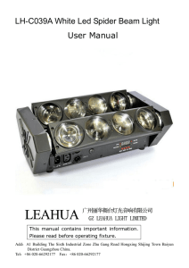 LH-C039A White Led Spider Beam Light User Manual