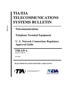 tia/eia systems bulletin - Telecommunications Industry Association