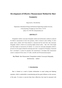 Development of Effective Measurement Method for Burr