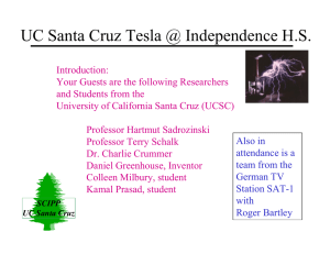 UC Santa Cruz Tesla @ Independence HS - SCIPP