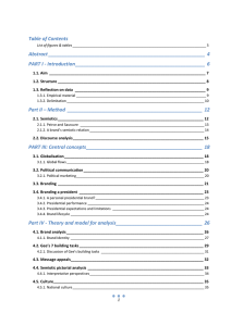 Table of Contents Abstract 4 PART I - Introduction