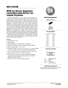 MC14543B - BCD-to-Seven Segment Latch/Decoder/Driver for