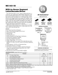 MC14511B - BCD-to-Seven Segment Latch/Decoder/Driver