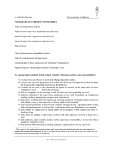 Postgraduate student supervision form