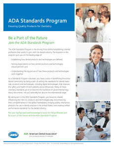 ADA Standards Program - American Dental Association