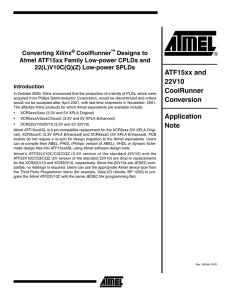 Converting Xilinx CoolRunner Designs to Atmel ATF15xx Family