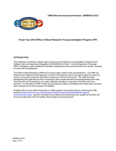 Fiscal Year 2014 Office of Naval Research Young Investigator