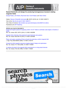 Nested Helmholtz coil design for producing homogeneous transient