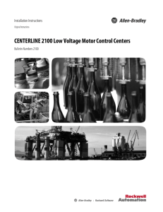 CENTERLINE 2100 Low Voltage Motor Control Centers Installation