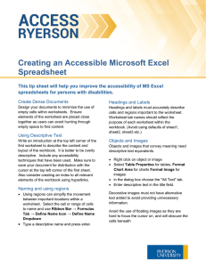 Access Ryerson: Creating an Accessible Microsoft Excel Spreadsheet