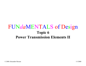 Power Transmission Elements II
