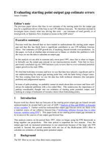 Evaluating starting point output gap estimate errors