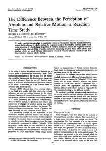 The Difference Between the Perception of Absolute and Relative