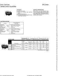 Basic Switches 6AS Series Tandem Switch Assemblies