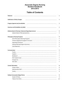 Table of Contents - Wallace Community College