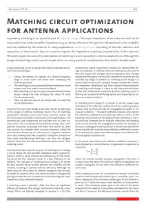 Matching circuit optimization for antenna applications