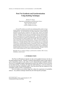 Petri Net Synthesis and Synchronization Using Knitting Technique