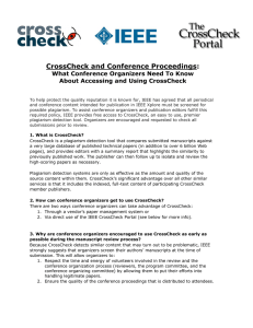 CrossCheck and Conference Proceedings