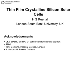 Thin Film Crystalline Silicon Solar Cells