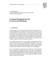Unwanted Biological Growth in and around Buildings