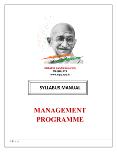 MANAGEMENT PROGRAMME - Mahatma Gandhi University