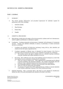 SECTION 01 33 00 – SUBMITTAL PROCEDURES PART 1