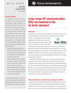 Long-range RF communication - why narrowband is the de facto