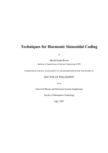 Techniques for Harmonic Sinusoidal Coding