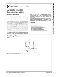 LM118/LM218/LM318 Operational Amplifiers