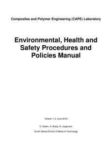 CAPE Environmental, Health and Safety Procedures and Policies