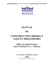 MANUAL for CONSTRUCTION PROJECT SAFETY PROCEDURES